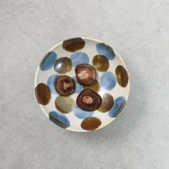 Kiji Stoneware & Ceramics Amatsubu Shallow Bowl, Blue, 24.5cm dia