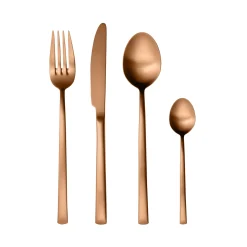 Herdmar Arco Brushed Copper 4 Piece Place Setting Cutlery Set New