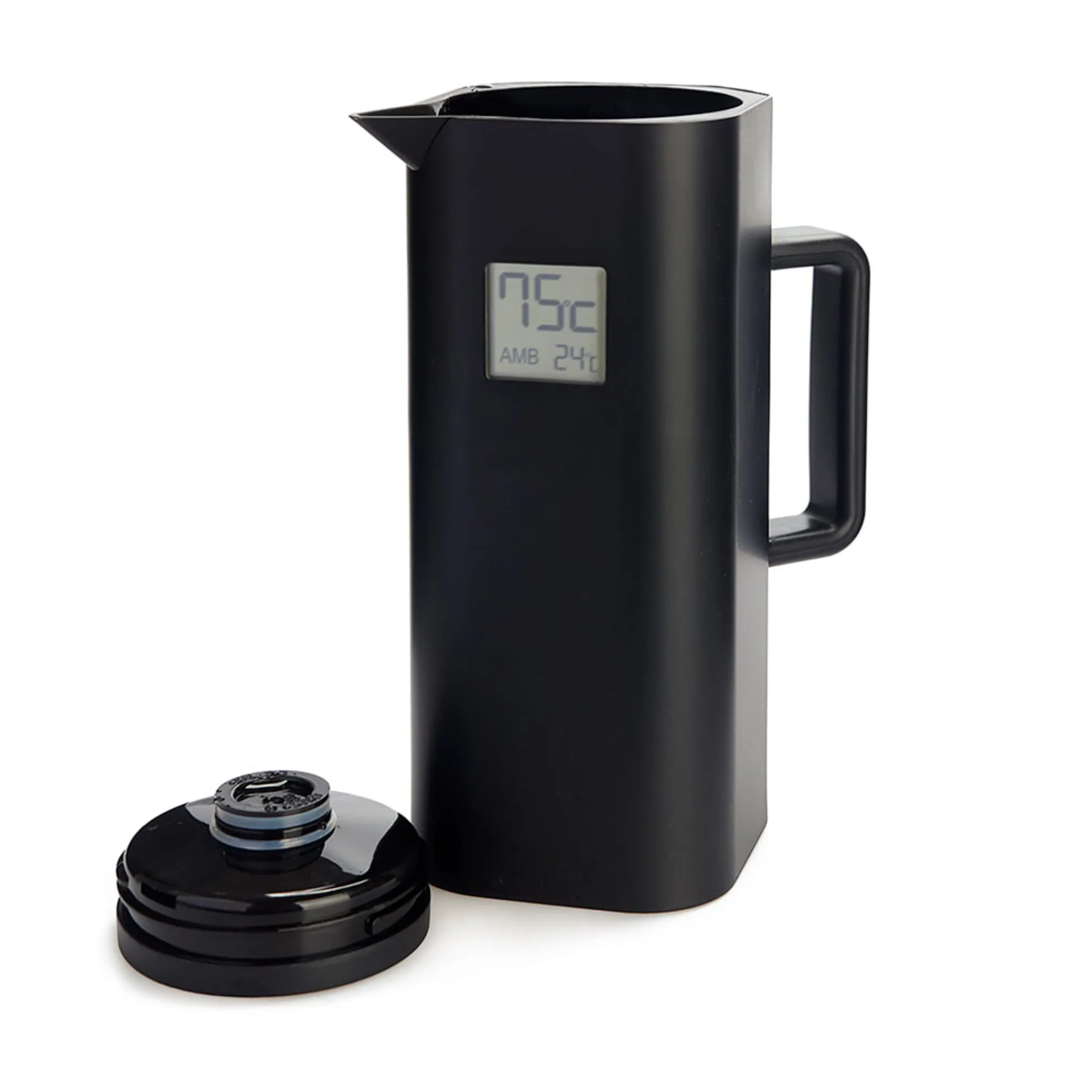 Balvi Black Thermos with Thermometer, 1 Litre Clearance