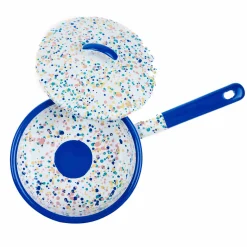Kapka Enamel Blue Dot Enamel Saute Pan with Lid, 16cm Best