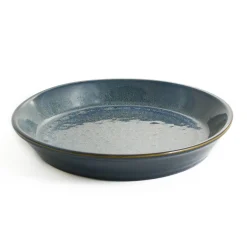 Ceramica Nicola Blue Glaze Wide Shallow Bowl New