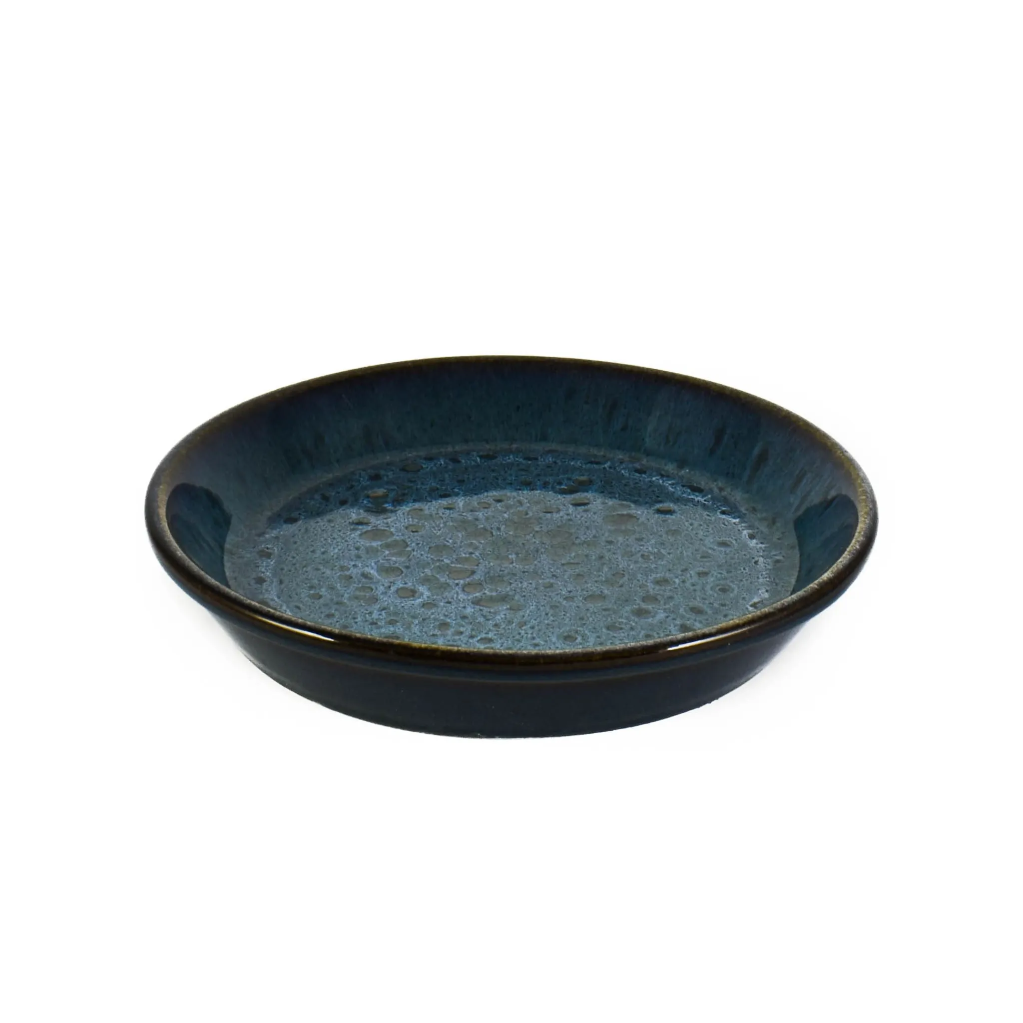 Ceramica Nicola Blue Glaze Wide Shallow Bowl New
