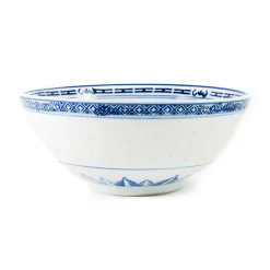 Chinese Tableware Blue Rice Pattern Serving Bowl, 20.3cm Outlet