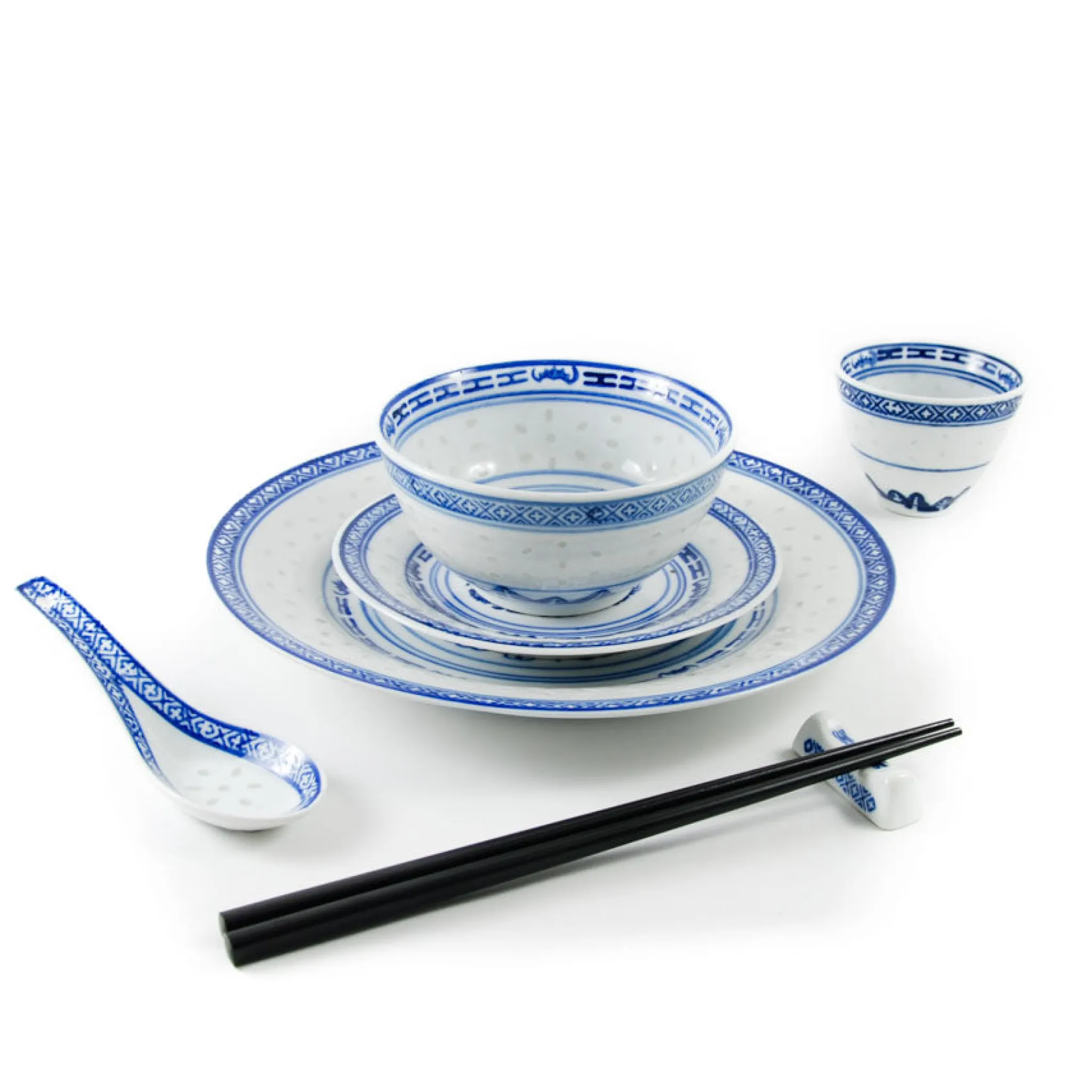 Chinese Tableware Blue Rice Pattern Side Plate, 15cm Online