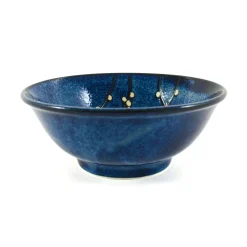 Kiji Stoneware & Ceramics Blue Sakura Ramen Bowl, 21cm New