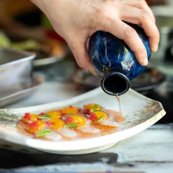 Kiji Stoneware & Ceramics Blue Sakura Sake Set