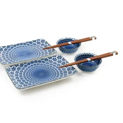 Kiji Stoneware & Ceramics Blue Star Sushi Serving Set Outlet