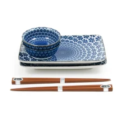 Kiji Stoneware & Ceramics Blue Star Sushi Serving Set Outlet