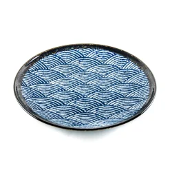 Kiji Stoneware & Ceramics Blue Wave Dinner Plate, 29cm New