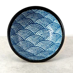 Kiji Stoneware & Ceramics Blue Wave Ramen Bowl, 21cm Clearance