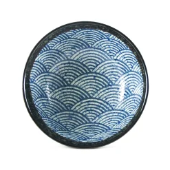 Kiji Stoneware & Ceramics Blue Wave Ramen Bowl, 21cm Clearance