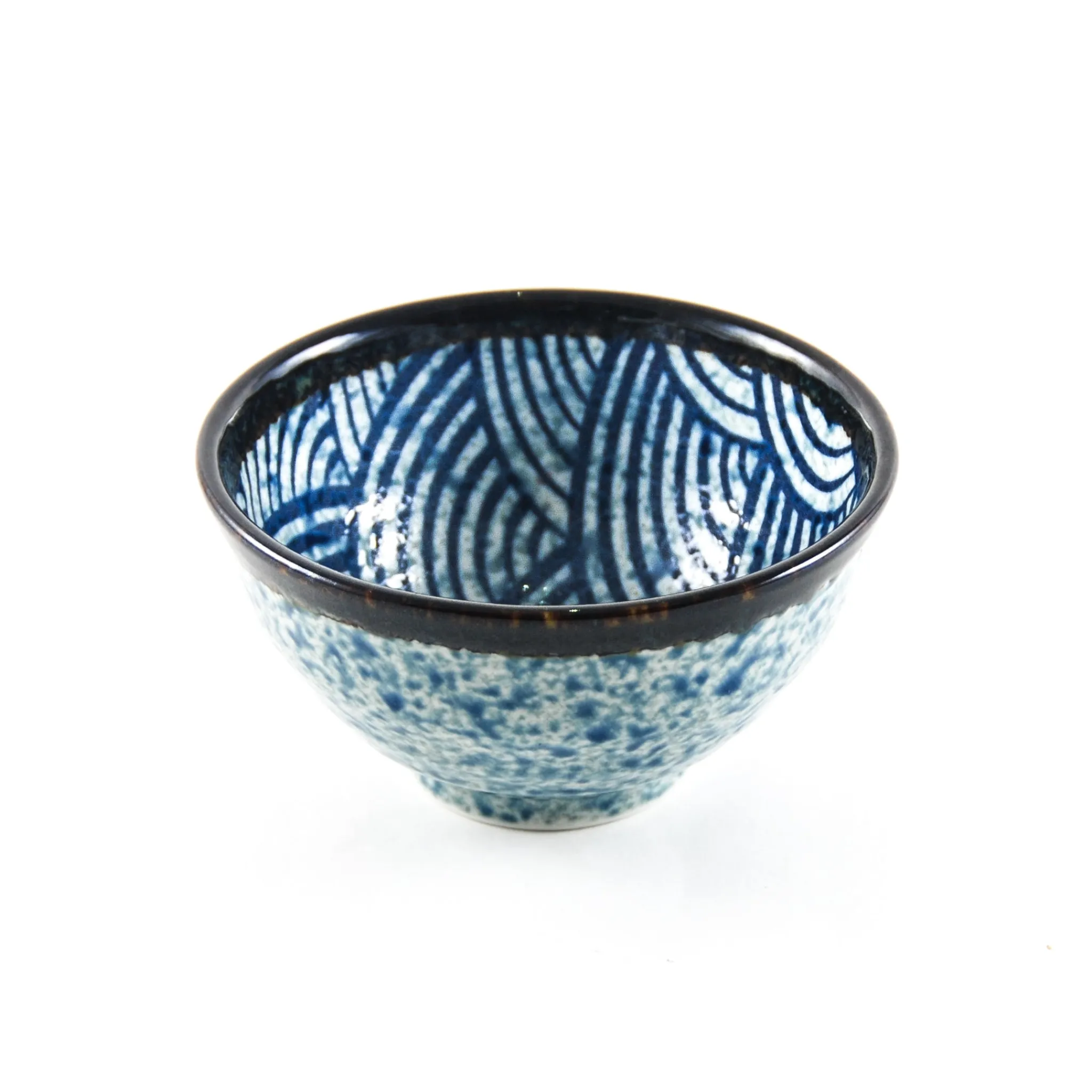 Kiji Stoneware & Ceramics Blue Wave Rice Bowl, 12cm Clearance
