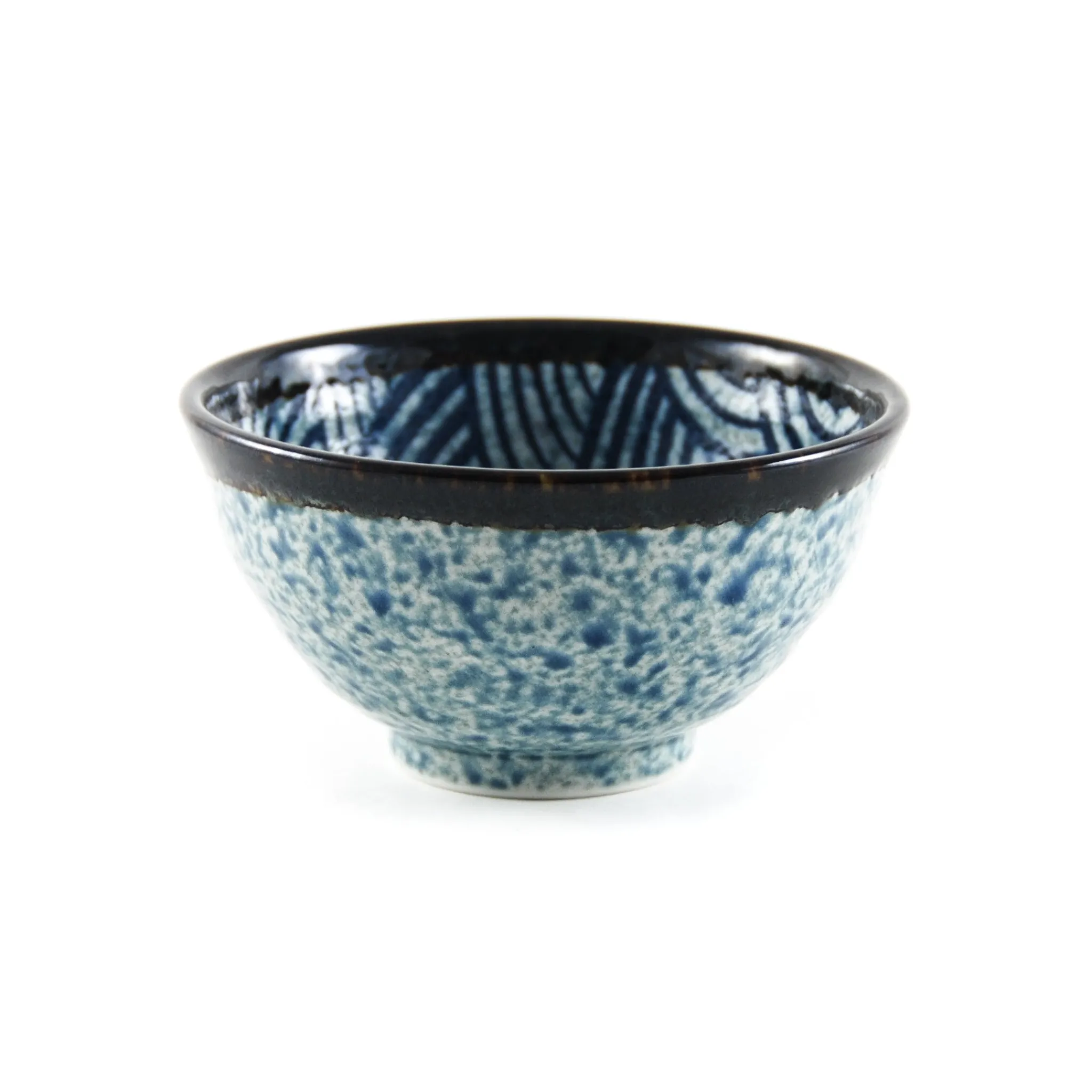 Kiji Stoneware & Ceramics Blue Wave Rice Bowl, 12cm Clearance