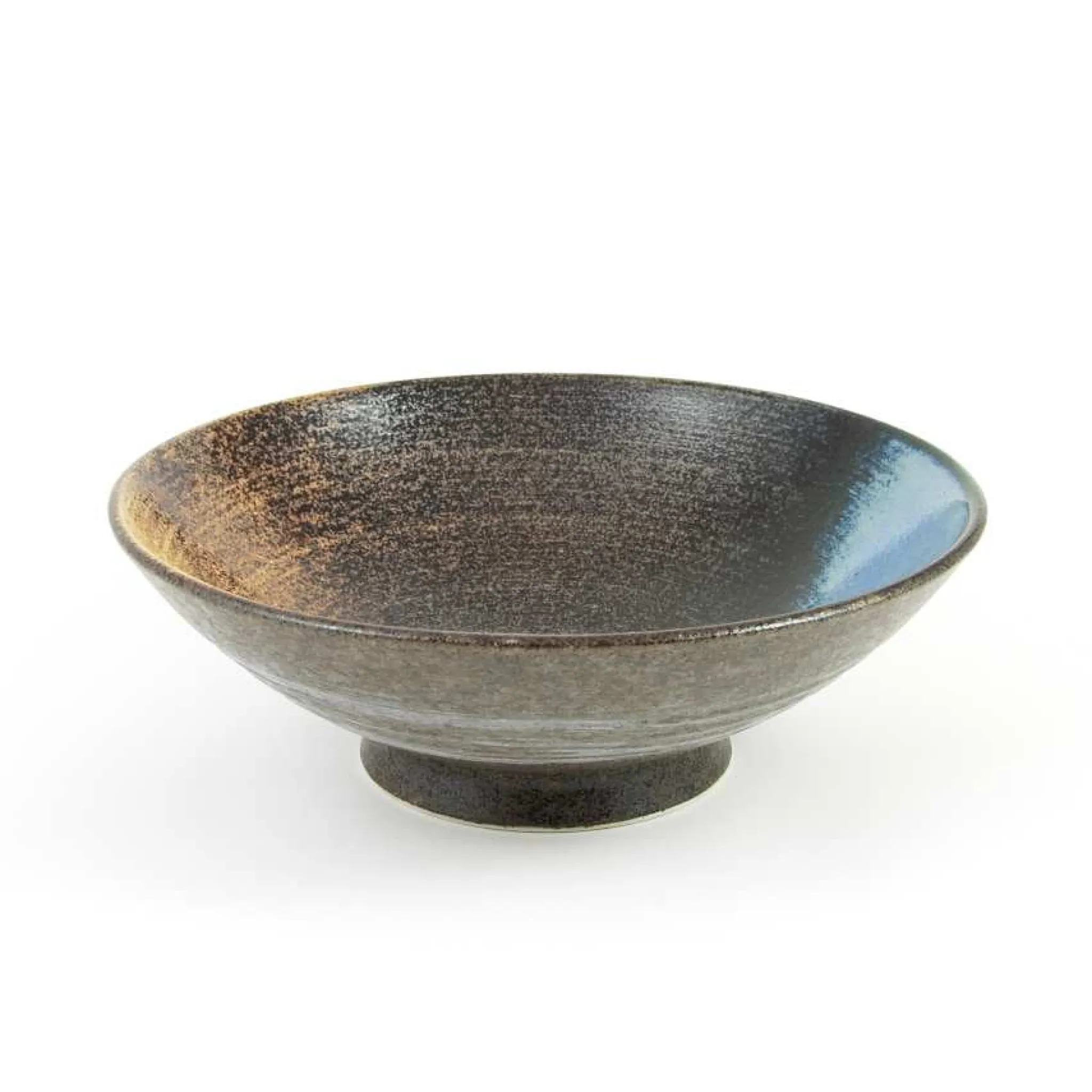 Kiji Stoneware & Ceramics Blue-Black Glaze Bowl, 24cm Clearance