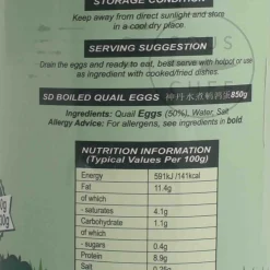 Shendan Boiled Quail Eggs, 850g Online