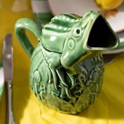Bordallo Pinheiro Green Frog Pitcher Hot