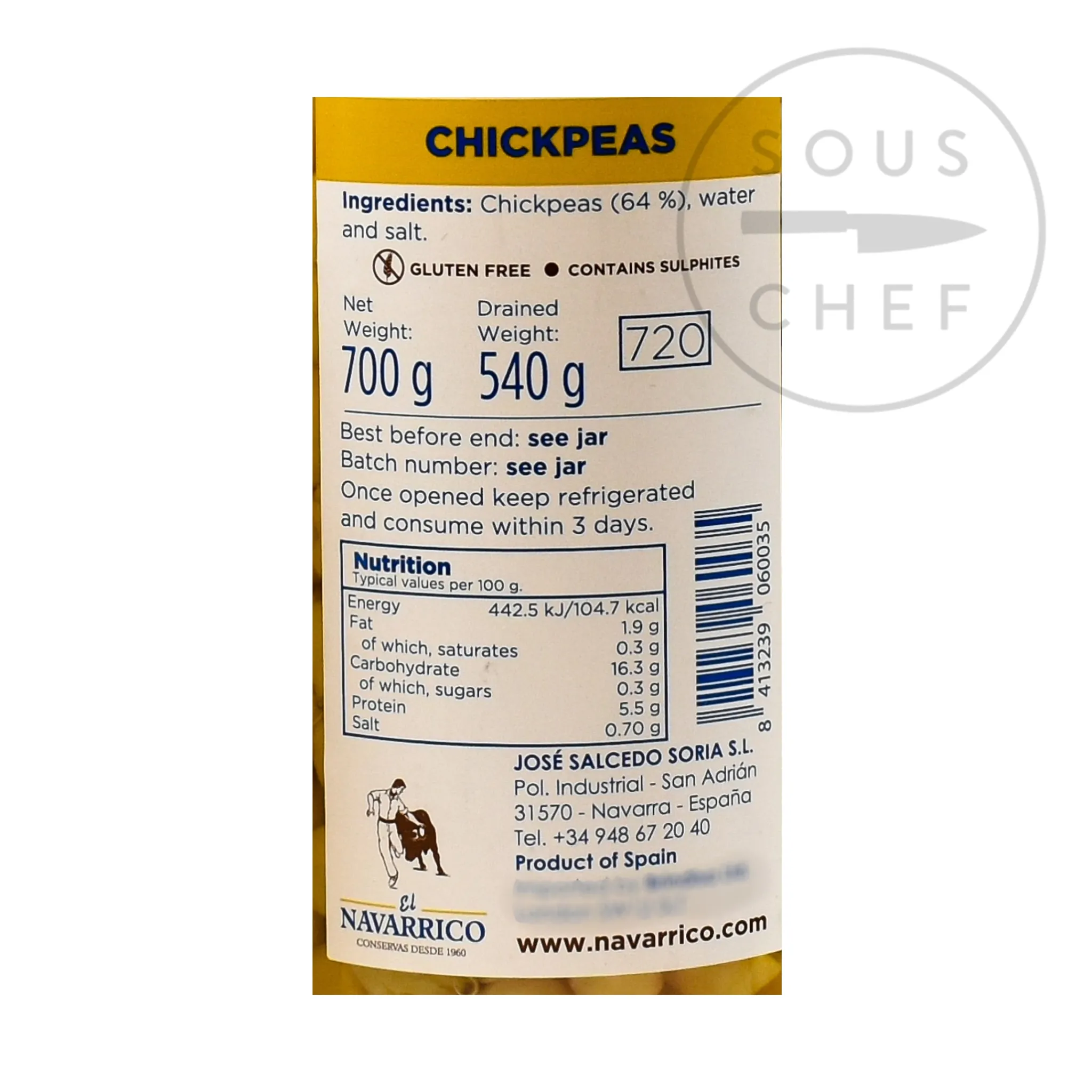 Navarrico Brindisa Garbanzos Chickpeas, 700g Online