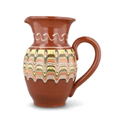 Bulgarian Pottery Bulgarian Troyan Brown Pitcher, 1 Litre Hot