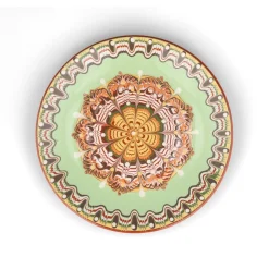 Bulgarian Pottery Bulgarian Troyan Mint Green Dinner Plate, 26cm Clearance