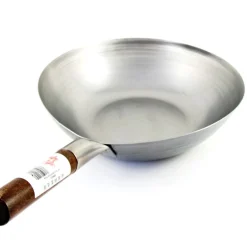 Chinese Tableware Carbon Steel Wok - Flat Base, 33cm dia New