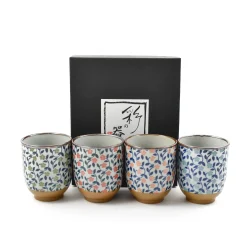 Kiji Stoneware & Ceramics Colourful Japanese Flower Tea Cup Set Online