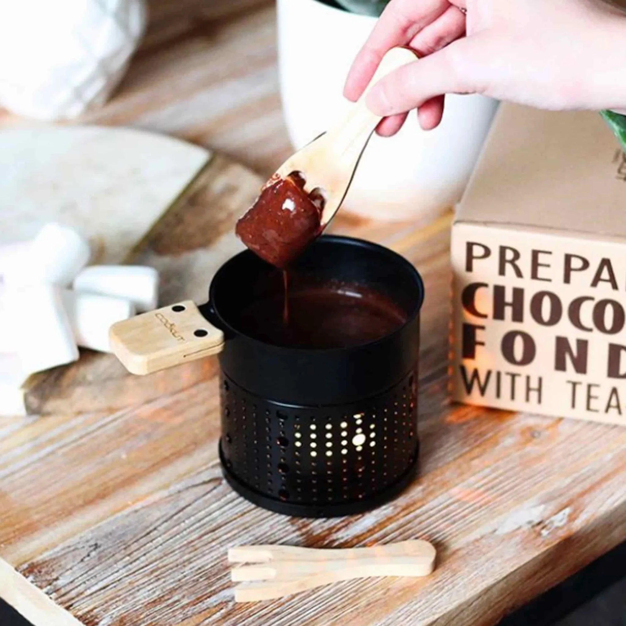 Cookut Chocolate Fondue with Tealight, Black Hot