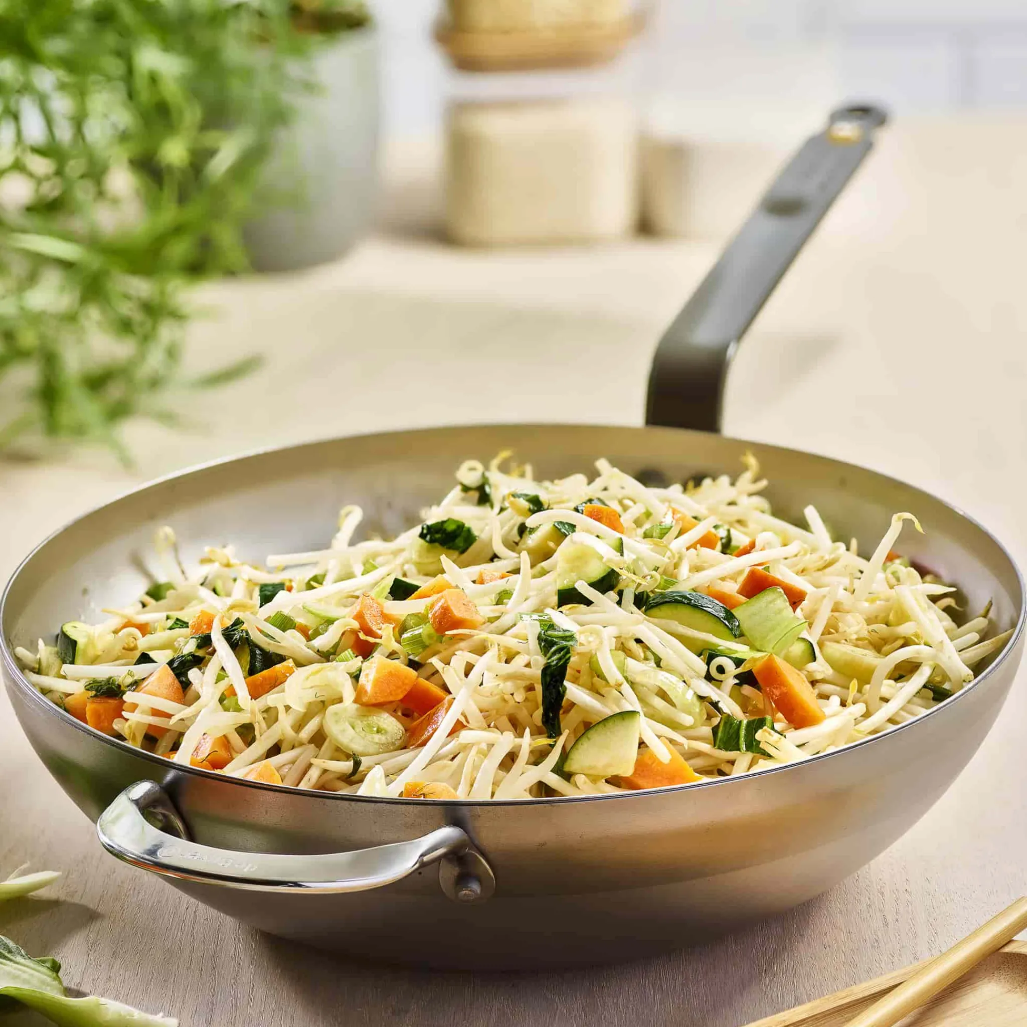 De Buyer Mineral B Flat Base Wok, 32cm Sale