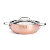 De Buyer Prima Matera Copper Curved Saute Pan with Lid & Stainless Steel Handle, 28cm Online