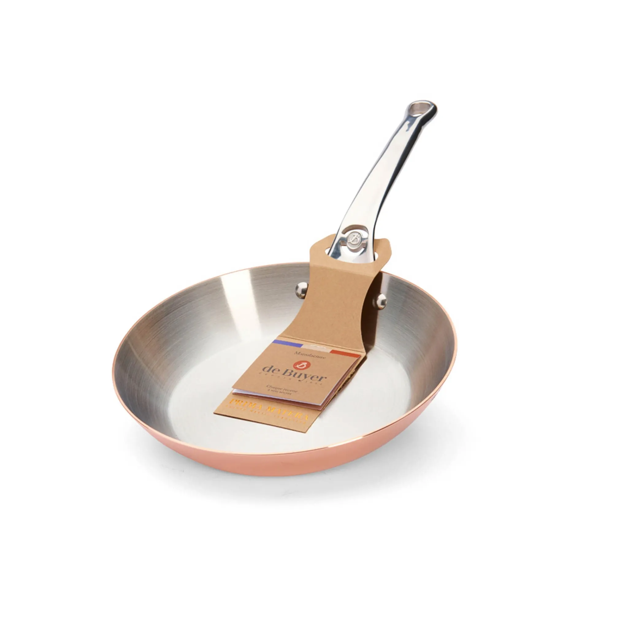 De Buyer Prima Matera Induction Copper Frying Pan with Stainless Steel Handle New