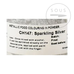 Deco Relief Edible Metallic Sparkling Silver Powder Food Colour, 25g New