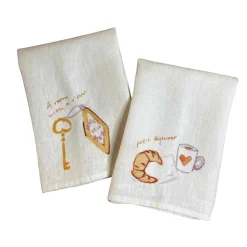 Dinette Set of 2 Petit Dejeuner Linen Napkins Clearance
