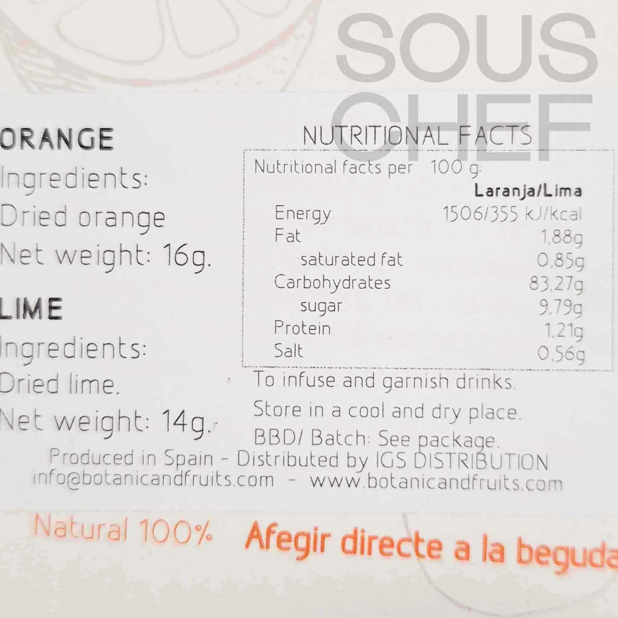 Botanic & Fruits Dried Orange & Lime Slices, 30g Discount