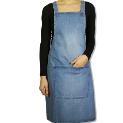 Dutchdeluxes Denim Suspender Apron in Blue New