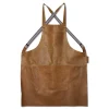 Dutchdeluxes Leather Suspender Apron in Vintage Camel Clearance