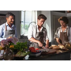 Dutchdeluxes Leather Suspender Apron in Vintage Camel Clearance