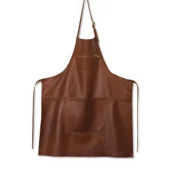 Dutchdeluxes Leather Zipper Apron in Classic Brown Online
