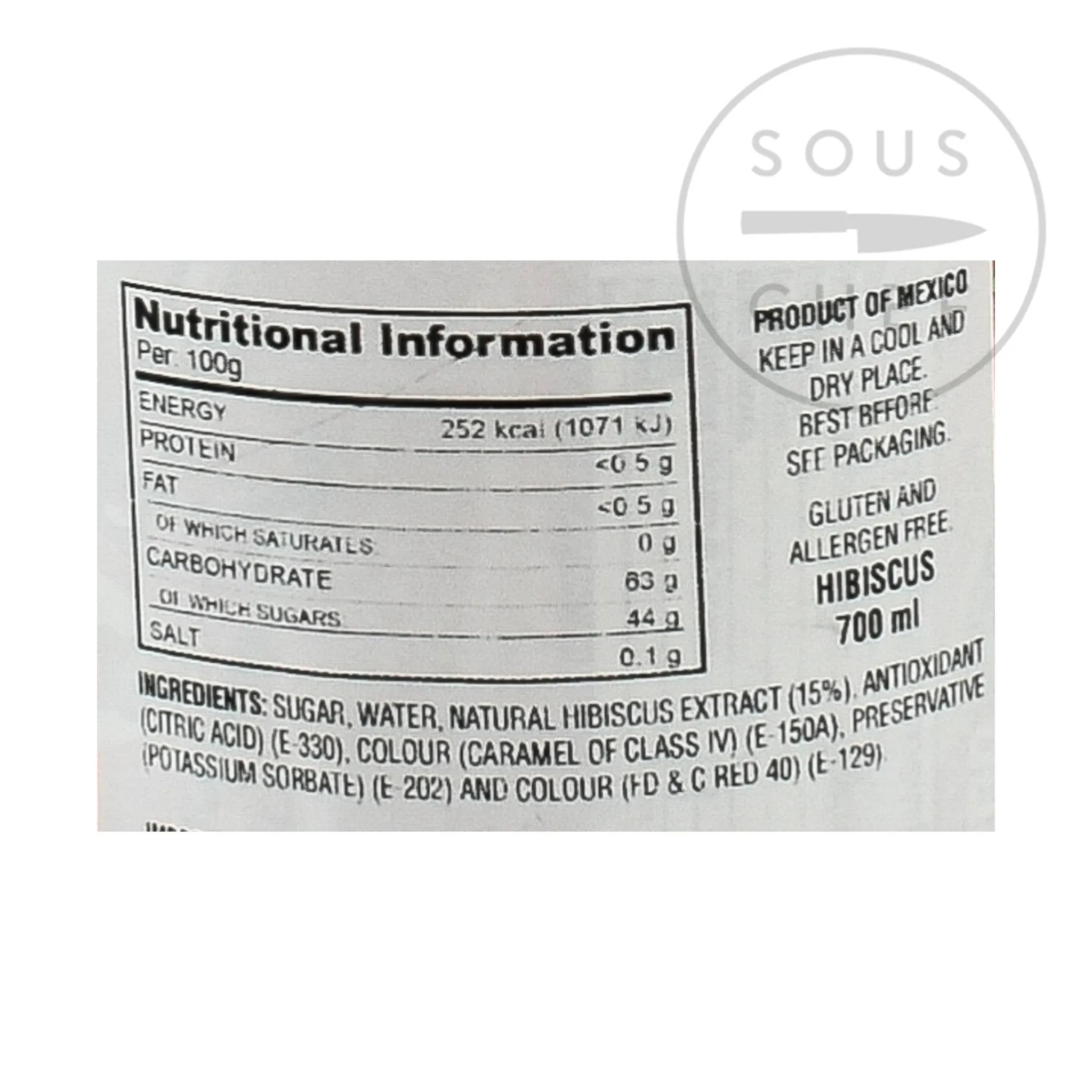 El Yucateco Concentrated Hibiscus Syrup, 700ml New