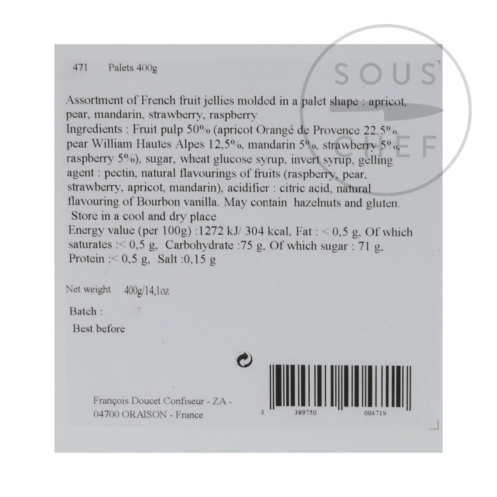 Francois Doucet Fruit Jellies, 400g Outlet