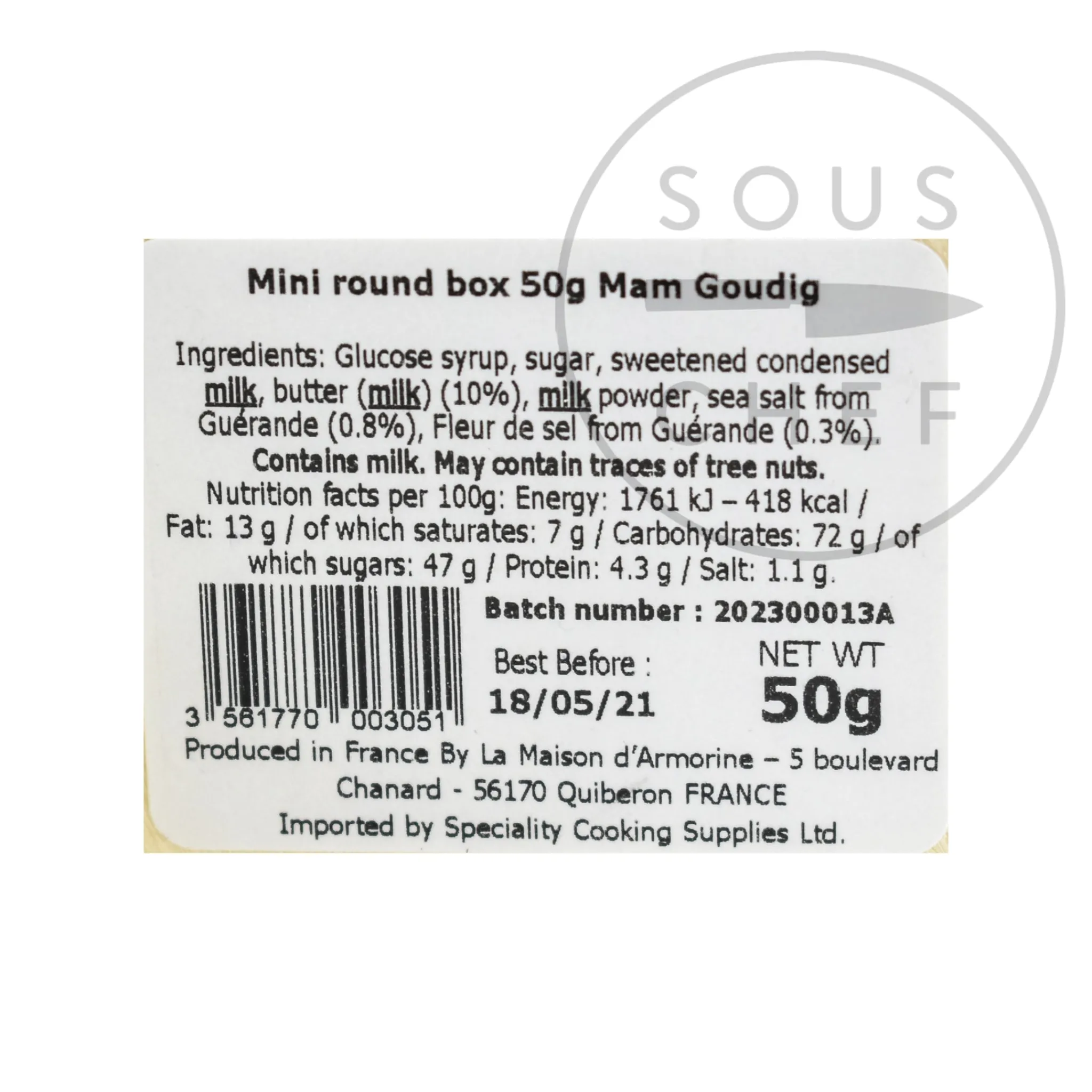 Maison D'Armorine French Salted Butter Caramels in Wooden Box, 50g