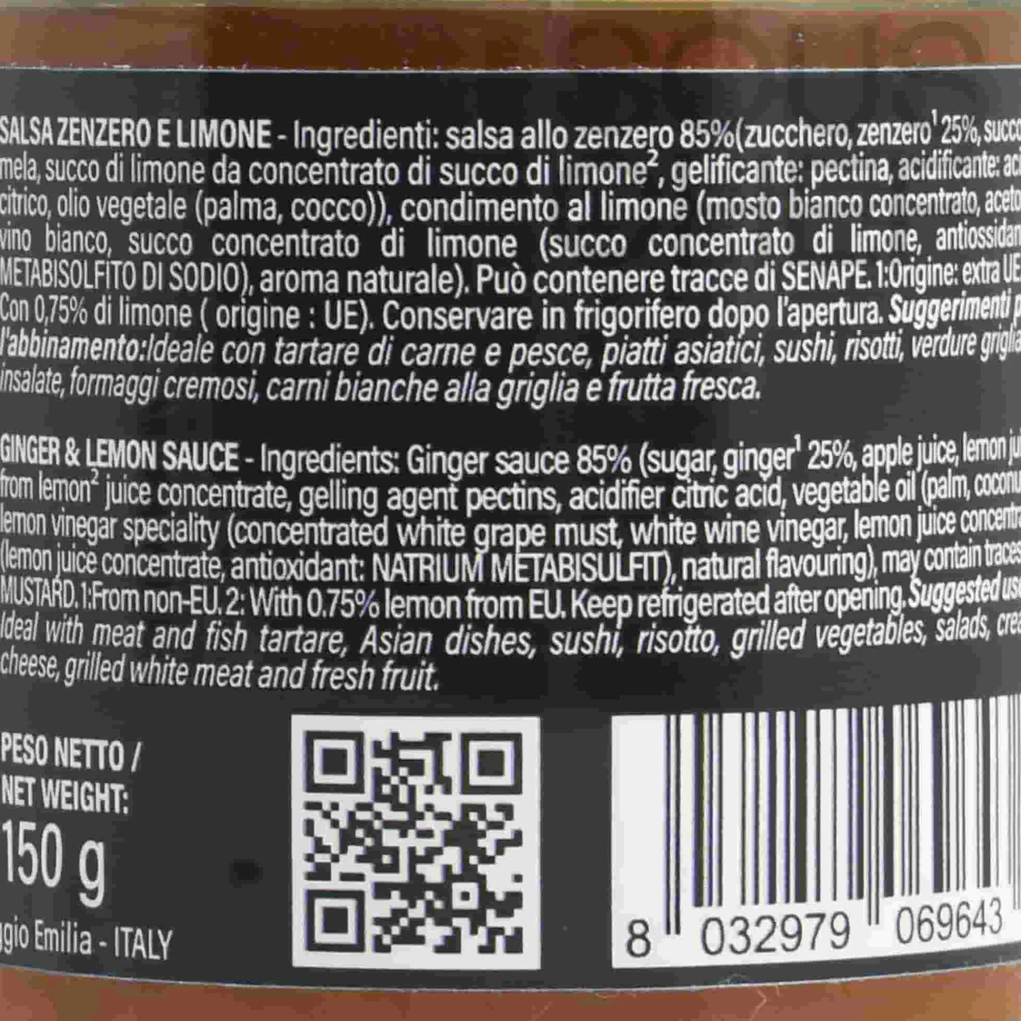 Terra Del Tuono Ginger and Lemon Gourmet Spread, 150g New