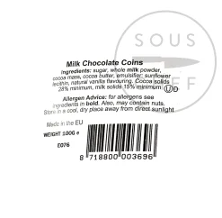 Chocolate Novelties Gold Milk Chocolate Coins, 100g