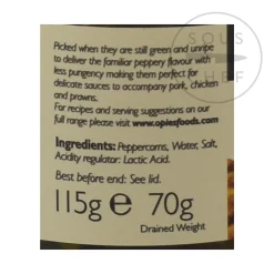 Opies Green Peppercorns in Brine Hot