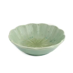 Kiji Stoneware & Ceramics Green Scalloped Japanese Bowl, 13.5cm Sale