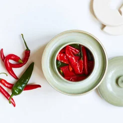 Sauerkraut Pots Handmade Stoneware Fermenting Crock in Green 2 litre Best