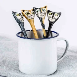 Hannah Turner Set of 4 Cat Spoons, 13cm Discount