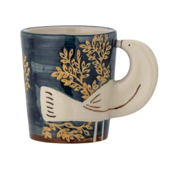 Bloomingville Hezha Blue Mug with Bird, 8cm Hot