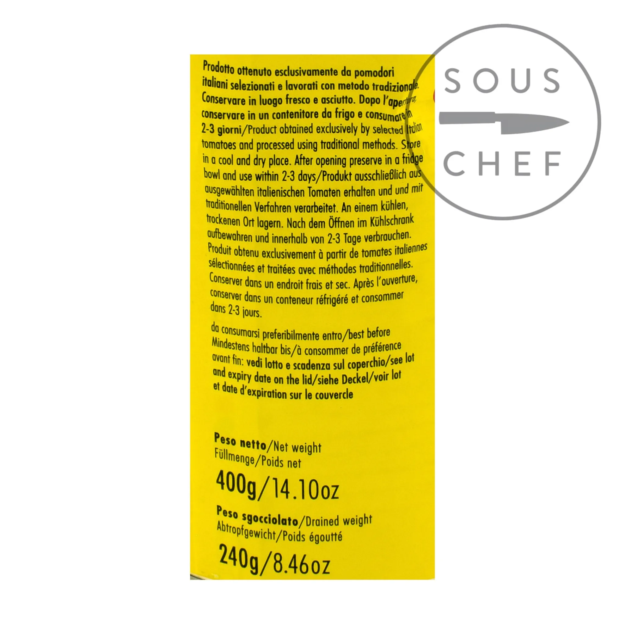 Italianavera Yellow Peeled Tomatoes, 400g Hot