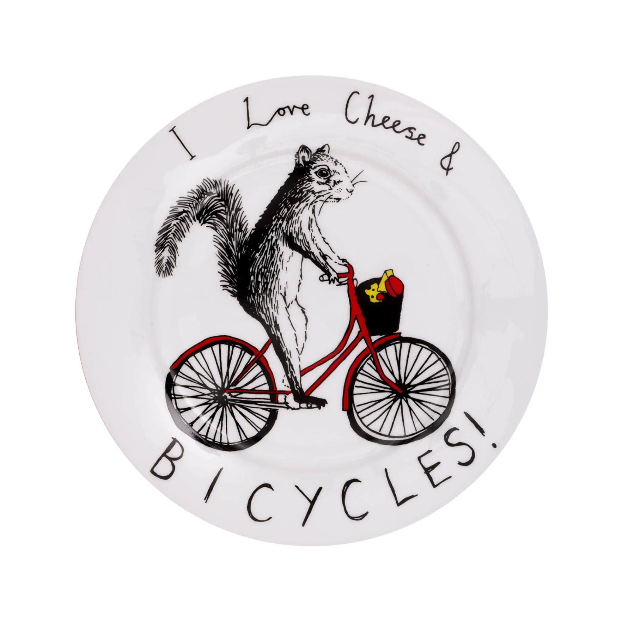 Jimbob Art I Love Cheese & Bicycles Side Plate, 20cm Hot