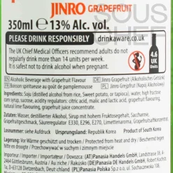 Jinro Chamisul Grapefruit Soju 13V, 350ml New
