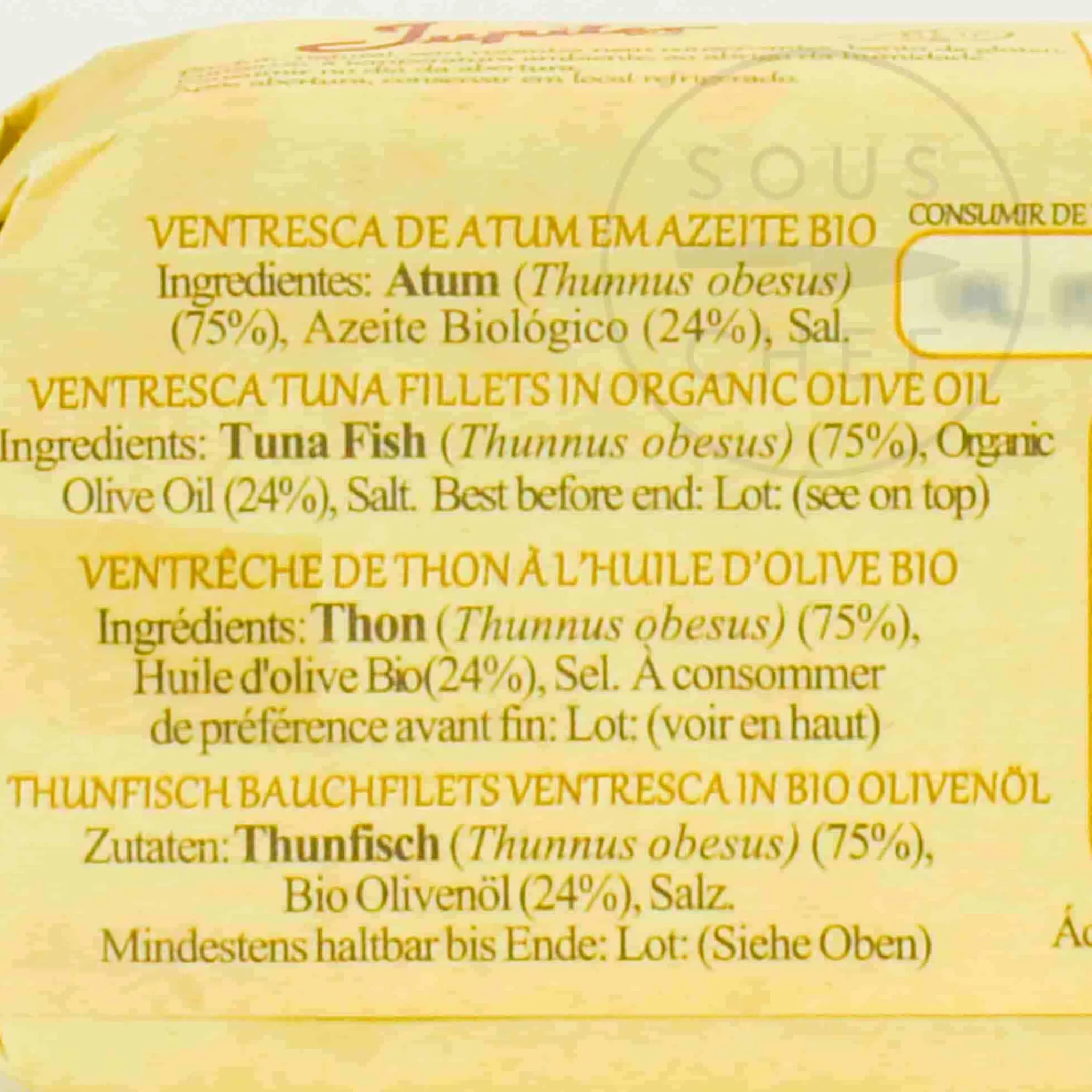 Jupiter Ventresca Tuna Belly in Organic Olive Oil, 120g Sale